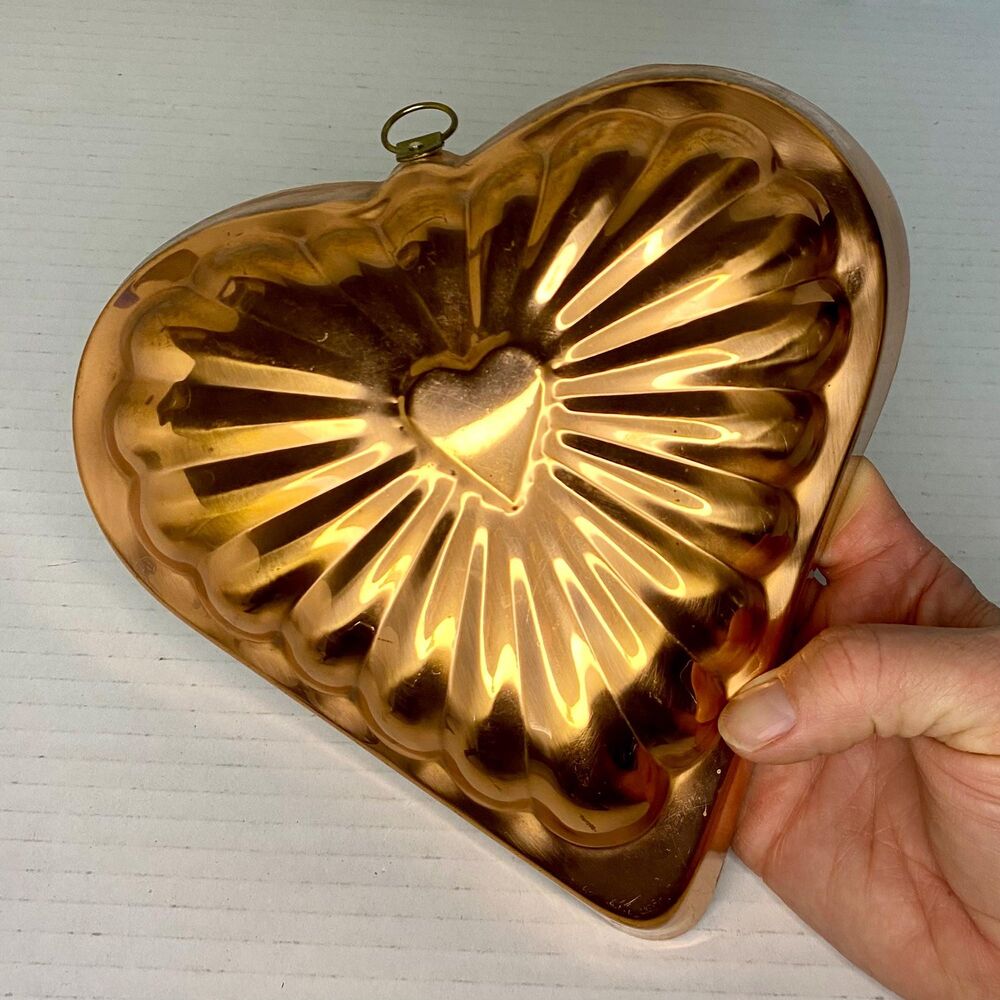Vintage Copper Heart Wall Hanging/Jello Mold